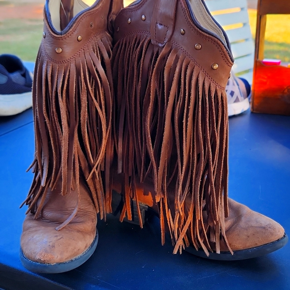 Girl's Old West Fringe Boots